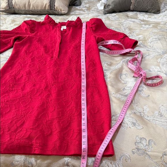 Lilly Pulitzer Red Midi Dress with Puff Sleeves - Picture 6 of 9